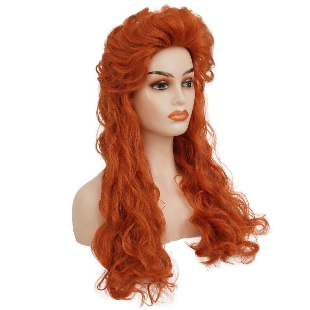 Vibrant Ginger Curly Costume Wig with Styled Volume - Picture 5 of 12